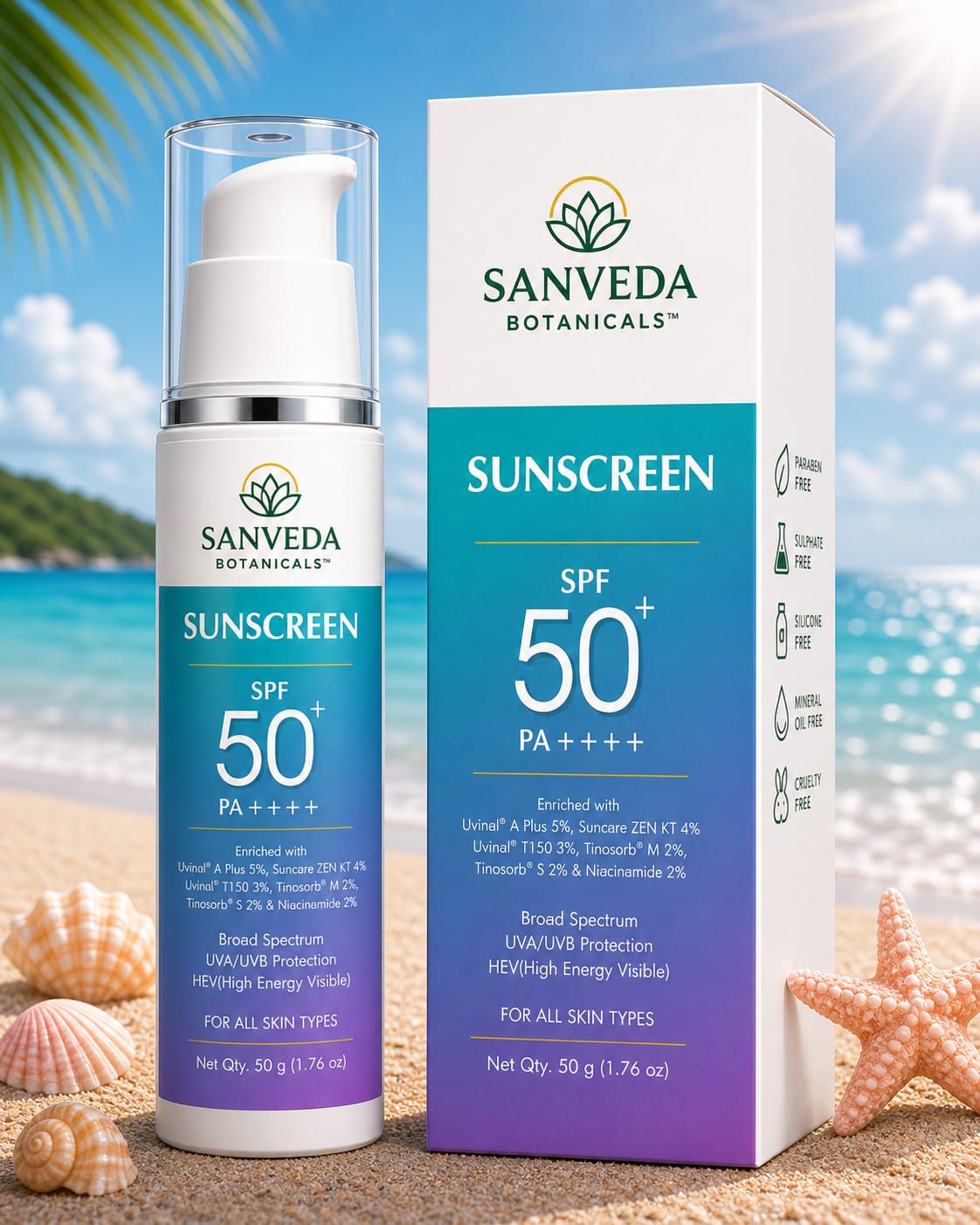SANVEDA Botanicals Advanced Sunscreen SPF 50+ PA++++
